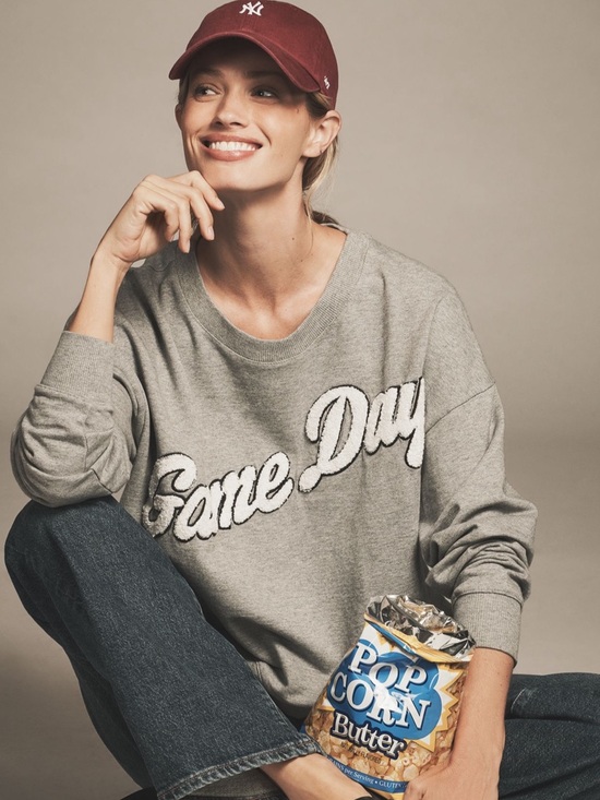 Maeve Tops - Maeve Game Day Crew-Neck Sweatshirt